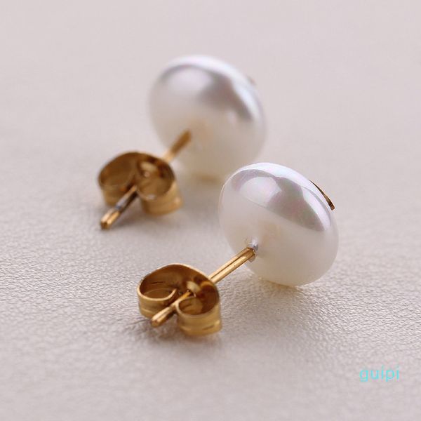

women pendien no fade brand jewelry original design fashion stainless steel panda pearl jewelry stud earrings, Golden;silver