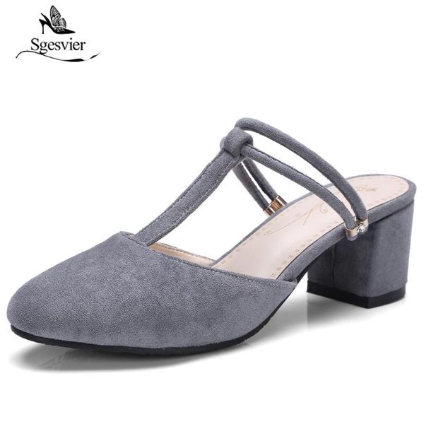 

dress shoes sgesvier 2021 fashion women sandals thick heel casual summer woman med heels slippers black gray b13
