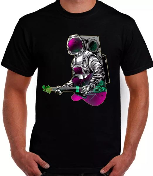 

FAN Classic Guitar Astronaut ART GRAPHIC DESIGN HIGH QUALITY T Shirt, White;black