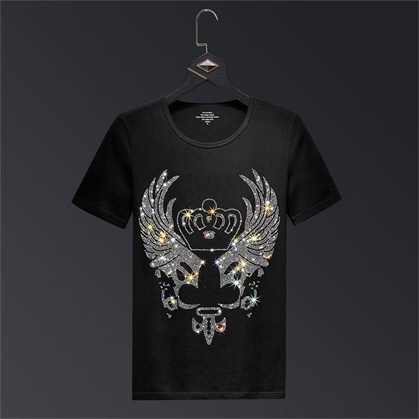 

crown s t shirts men brand short sleeve fashion man streetwear o neck slim modal cotton tshirts plus size 6xl 210716, White;black