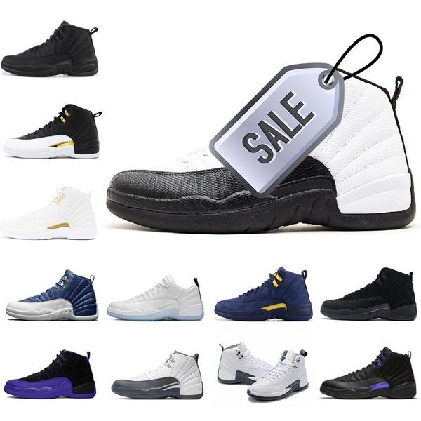 

2022 university blue 12 basketball shoes 12s mens sports sneakers winterized wntr royalty taxi flu game high trainers size 40 -47 w