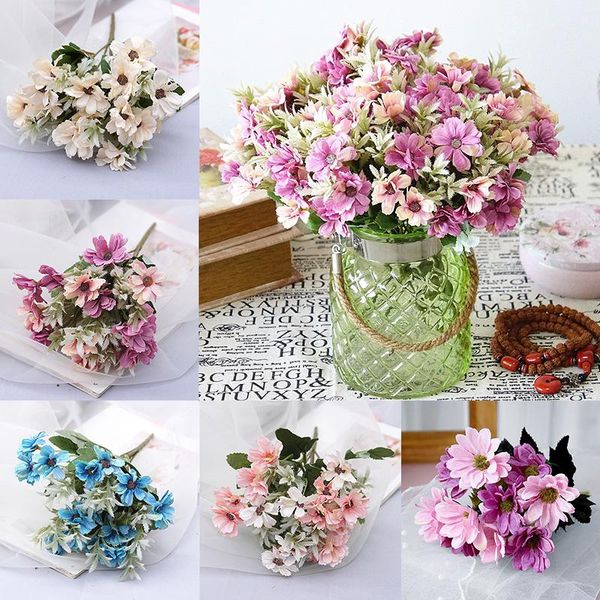 

decorative flowers & wreaths artificial little daisy bouquet 5 big head wedding flower birthday gifts for home party decoration indoor