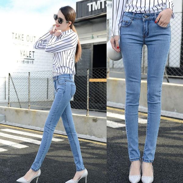 

women's jeans 2021 casual wild slim, Blue