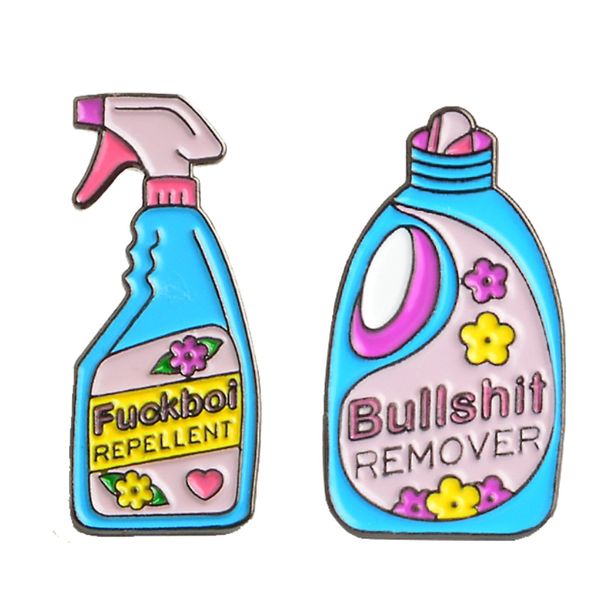 

pins brooches repellent remover style funny cleaning pin badge denim jacket enamel pins brooch lapel pin, Gray