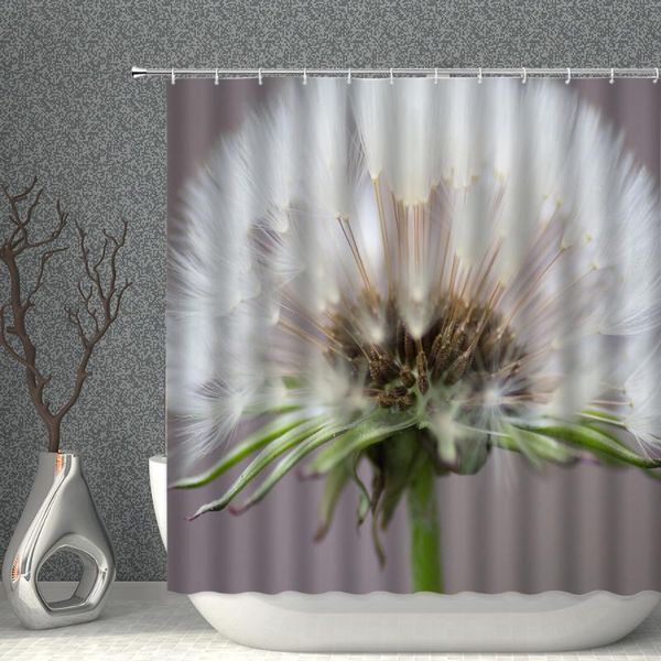 

shower curtains dandelion curtain green plants flowers butterfly bird pattern waterproof polyester fabric household decorative with hooks