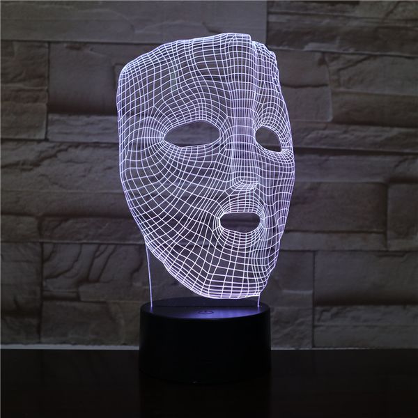 

decorative bedroom 3d atmosphere night light table lamp led color changing nightlight mask kids halloween gift app control