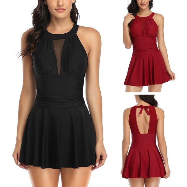 

push up tankini swimsuit women 2021 one-piece swim dress onepiece swimming suit for bathing with shorts suits