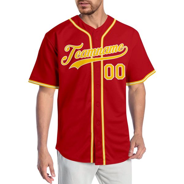 

custom red gold-white authentic baseball jersey, Blue;black