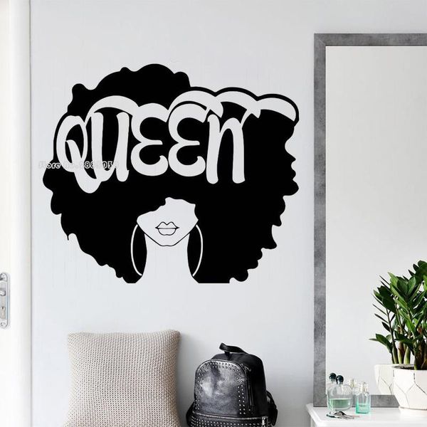 

wall stickers queen silhouette decor hair hairstyle shop window decal afro sticker women barbershop fashion poster ll867
