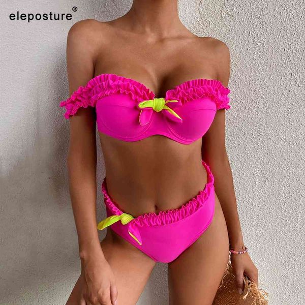 Off Flow Reblugle Bikini Женщины Push Up Купальники Сексуальный Купальник Женский Два Части Набор бюстгальтер Чашка Купальный костюм Плавать Леди 210521