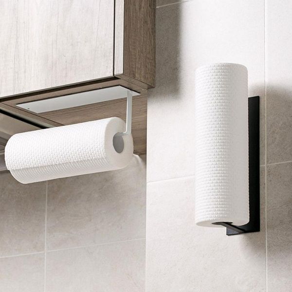 

wall mount kitchen self adhesive paper roll holder rack for towel storage tissue hook bathroom accessories stand drop & organization