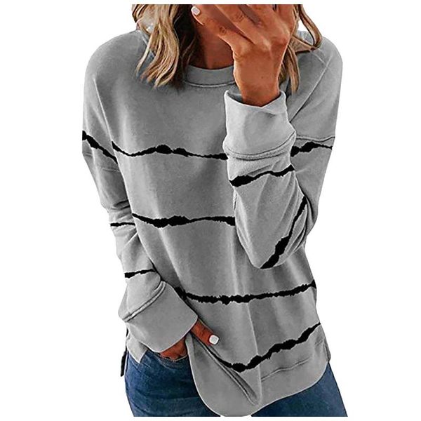 

women's hoodies & sweatshirts oversized s-5xl women fashion striped blouse pullovers jumper warm teen gril contrast color long sleeve p, Black