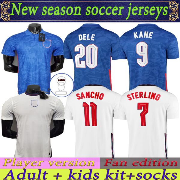 

fan edition player version sancho kane uk soccer jersey 2022 sterling rashford henderson barkley maguire national football shirts men + kids, Black;yellow