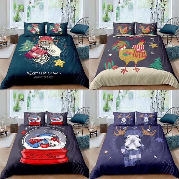 

bedding sets 3d christmas animal duvet cover cartoon set colorful comforter bed bedclothes king size drop