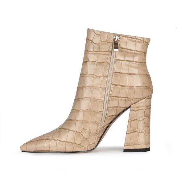 

boots olomm fashions female ankle high-square boots nice square toe beautiful 4-color club wear women's shoes 74so, Black