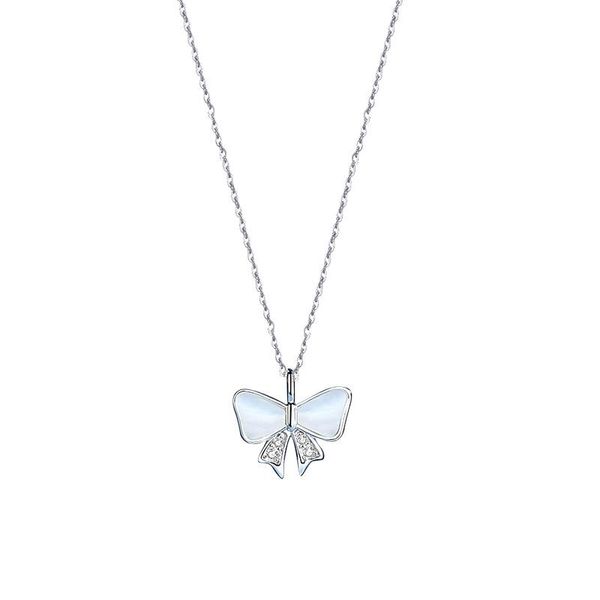 

chains bow necklace s925 sterling silver korean girl heart clavicle chain rose gold girlfriends