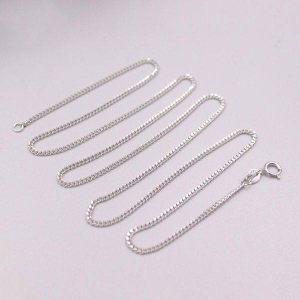 

pure solid 18k white gold necklace men women gift 1.8mm curb link chain 6g / 22inch chains, Silver