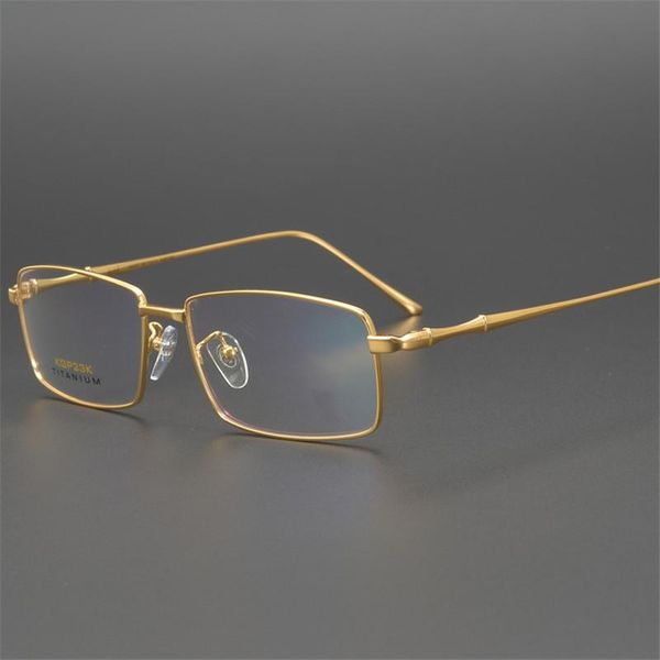

fashion sunglasses frames evove 24k gold titanium glasses frame men full eyeglasses for male reading myopia optical lens not fade spectacles, Black