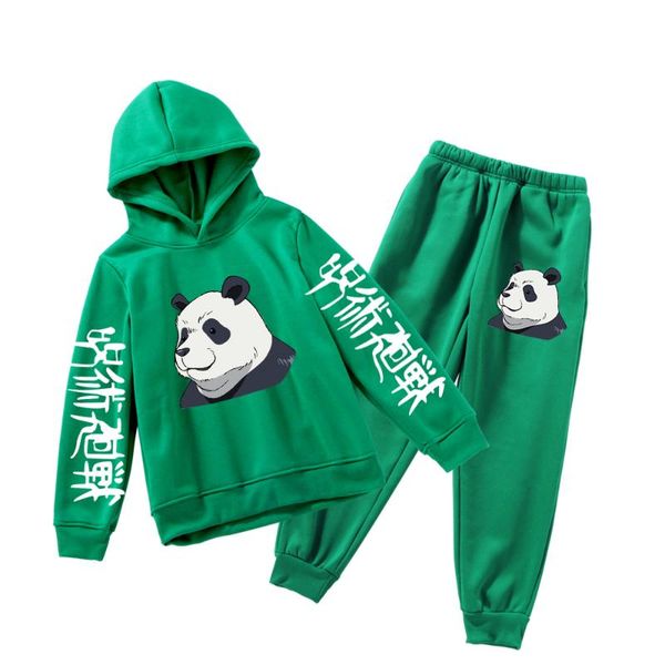 

men's tracksuits ju jutsu kai sen anime boys girls tracksuit 2pcs/set sweatshirt and sweatpants kids autumn cotton fleece sportswear, Gray