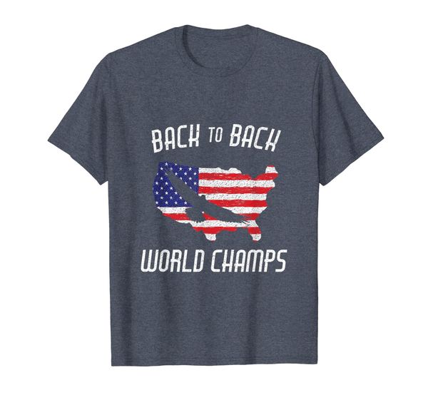 

usa back to back world champs eagle soaring america t shirt, White;black