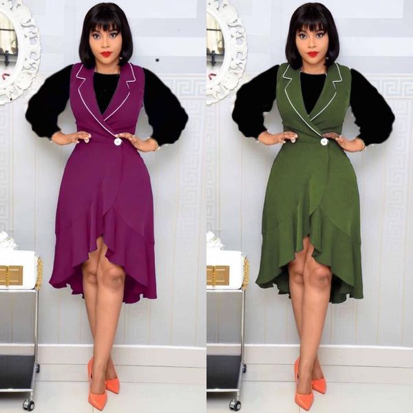 

casual dresses spring autumn female vestido long sleeve woman dress africa style 2 piece set, Black;gray