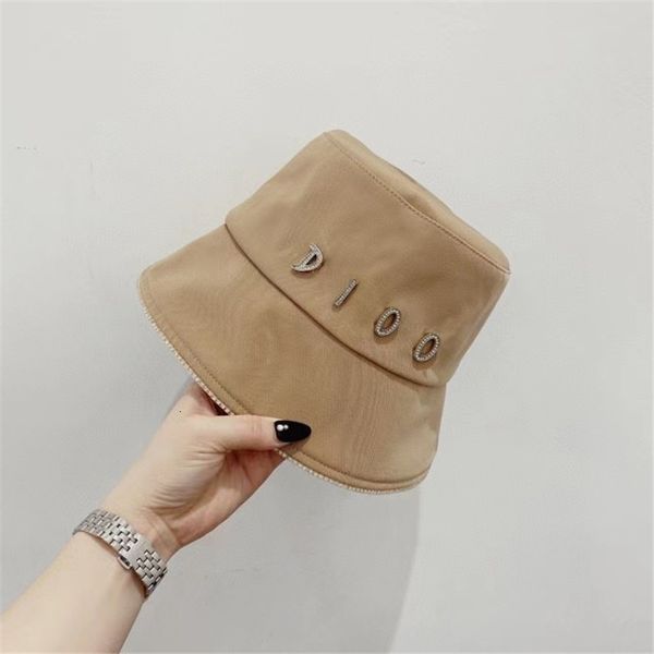 

right version spring and summer ice silk drill edge bucket hat letter fisherman's women's hat, Yellow