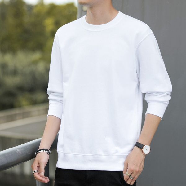 

solid color casual sweater loose fall fashion cotton round neck top, Black