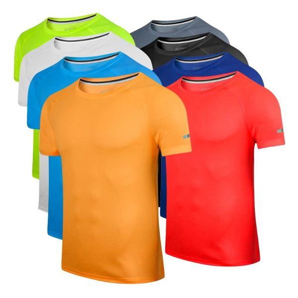 

men's running t-shirts quick-drying breathable compression sports gymnastic shirts training football jerseys, Black;blue