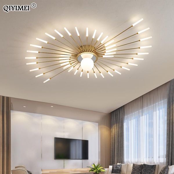 

modern led ceiling lights for living room bedroom hall lighting middle bulbs black gold painted indoor lamps warm home luster