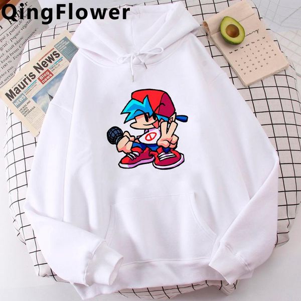 

men's hoodies & sweatshirts friday night funkin kawaii funny anime winter warm men cute manga graphic sweatshirt casual streetwear ho, Black