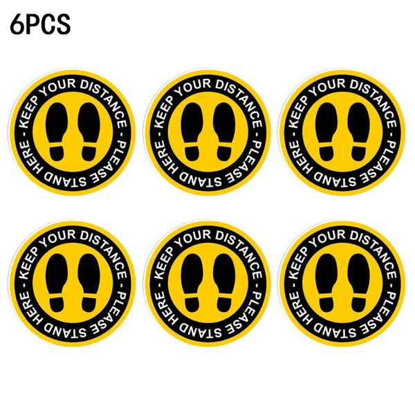 

wall stickers 3/6pcs floor shop keep your distance 25cm round durable