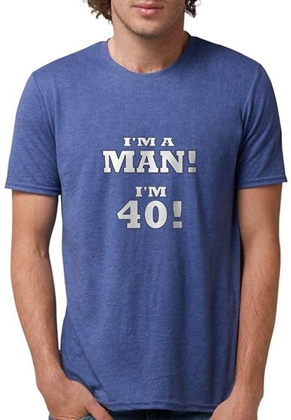 

men's t-shirts i'm a man 40 t shirt mens tri-blend t-shirt, White;black