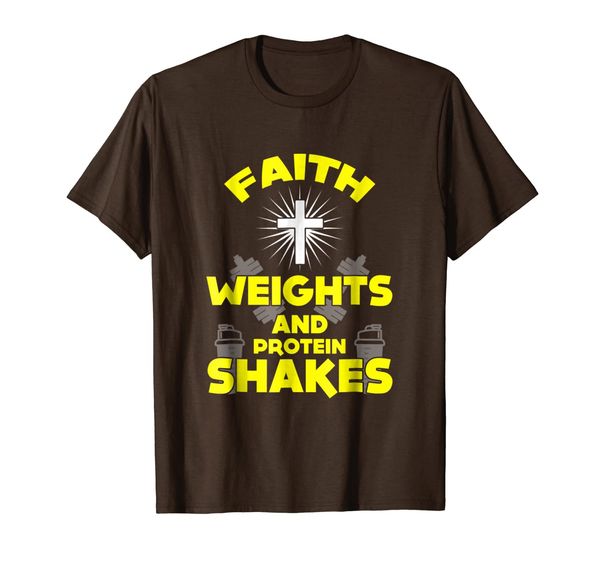 

funny faith weights protein shakes t-shirt - christian gift, White;black