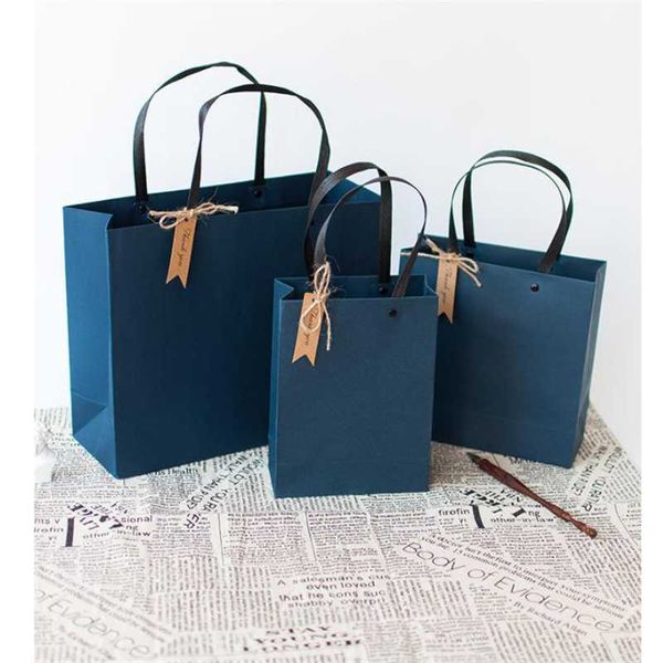 

gift wrap tn paper bags birthday kraft with handles solid color packing for store wedding christmas party supplies handbag