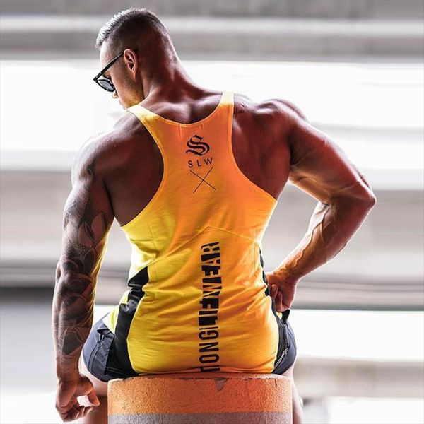 

summer cotton tank men mens sleeveless tank for boys bodybuilding gym clothing undershirt fitness slim fit sports vest, White;black