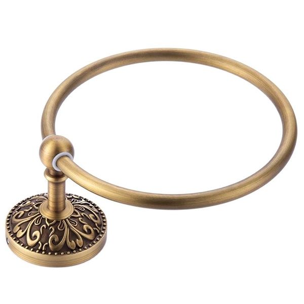 

carved towel rings antique gold copper finished bathrobe racks wall mounted bronze bathroom accessories