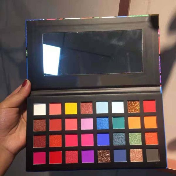 

long-lasting matte & shimmer brighten eye shadow makeup 32 colors water-resistant pressed powder palette cosmetics abstract oil paint versio