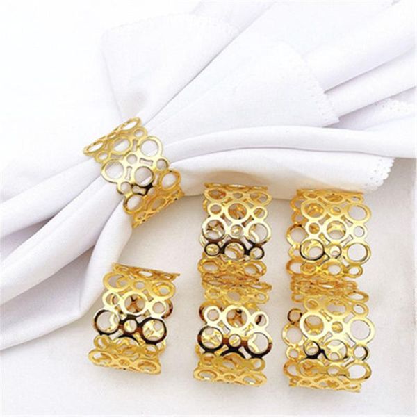 

napkin rings 12 / pcs el western hollow out buckle circle ring cloth metal manufacturer wholesale