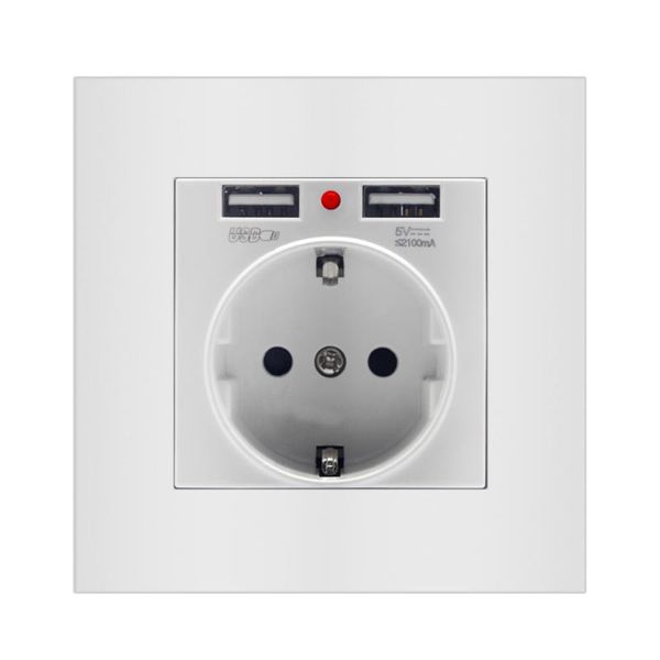 

smart power plugs european eu electrical panel wall tabledeskinternal 16a 220v socket outlet 2 usb german type f schuko plug adaptor