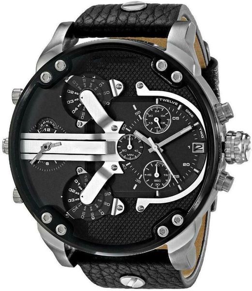 

new d7313 mens mr daddy 2.0 57mm chronograph watch - 2 years warranty + box, Slivery;brown
