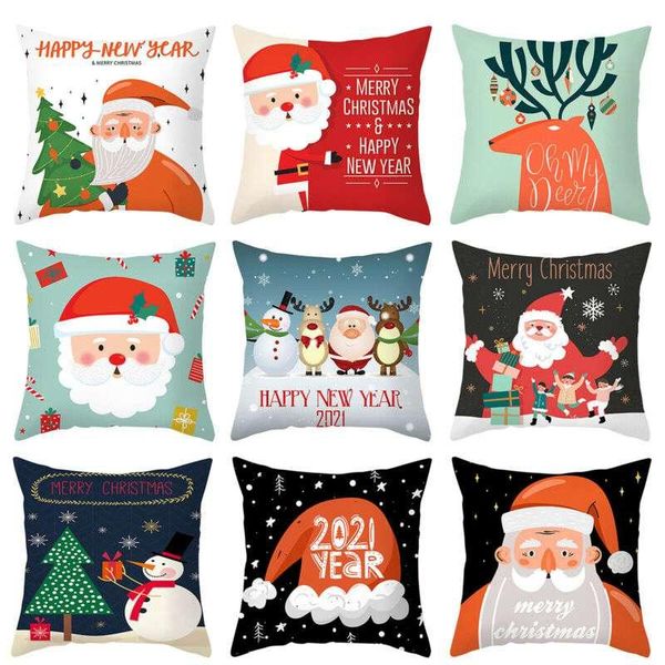 

cushion/decorative pillow cute cartoon snowman santa claus christmas cushion cover polyester case xmas home sofa car decorative