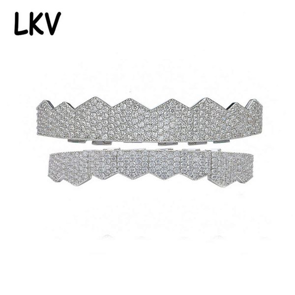 

real plated zircon 8 gold teeth set, Silver