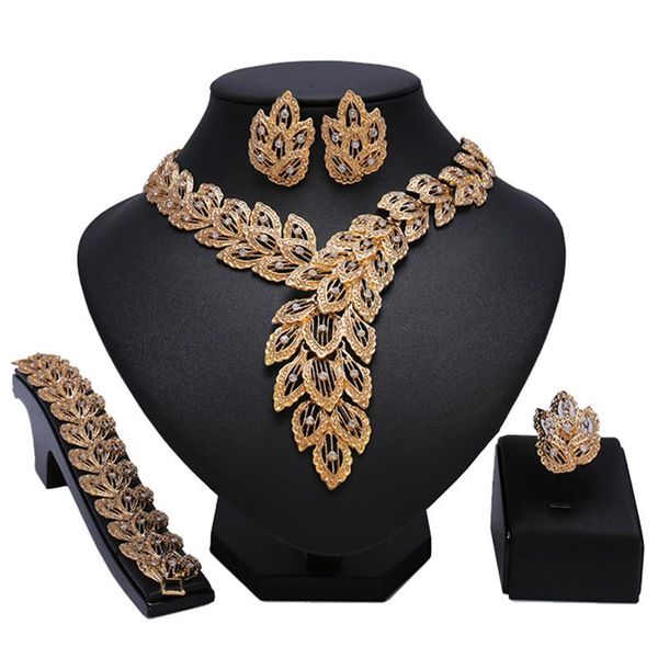 

earrings & necklace right fashion wedding woman costume bridal jewelry set noble gold colorful charming bracelet ring, Silver