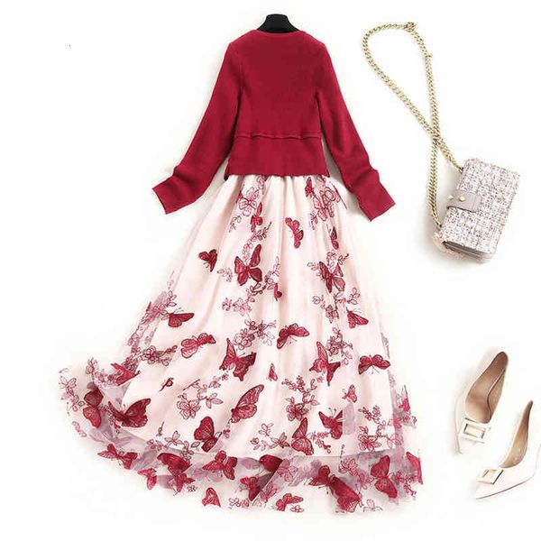 

fashion manga cuts butterfly embroidered midi crocheted dress in autumn woman clothes lady dressed, Black;gray