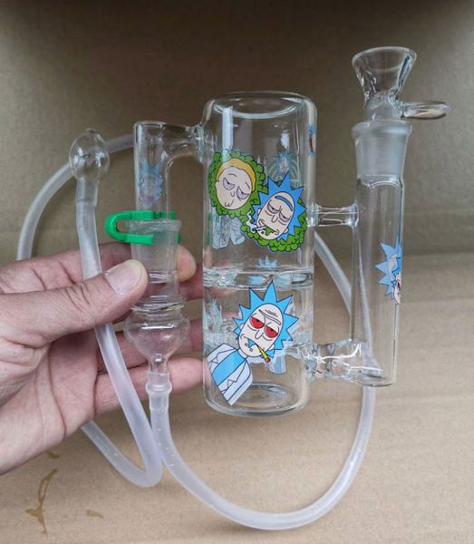 Portatile Bong Glass Bracing Catcher Recycler Ashatcher a mano VAPorizer WHIP 18.8mm Adesivo congiunto Adattatore tubo in silicone per fumare mothot vendita