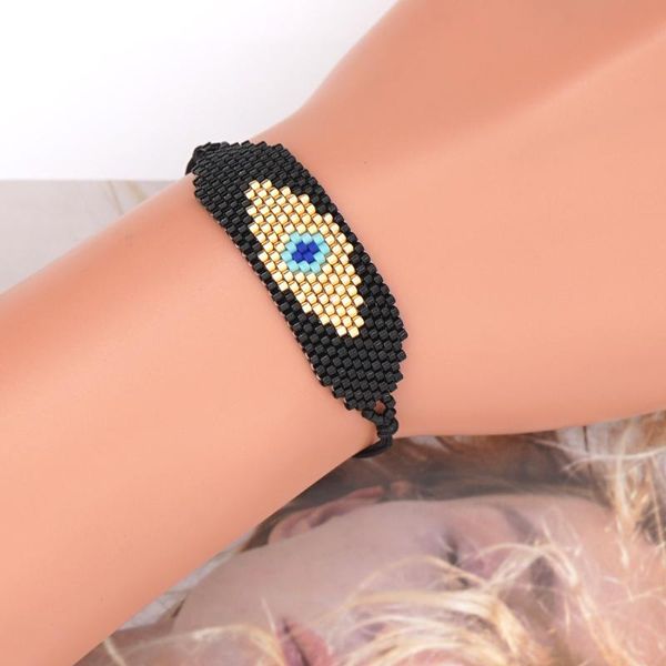 

go2boho evil eye bracelet for men jewelry trendy japanese bead jewellery miyuki beaded pulsera woven friendship bracelets charm, Golden;silver