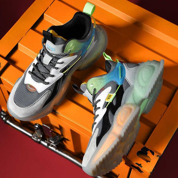 

2021 autumn and winter men's shoes guochao daddy middle casual sports running cold sticky