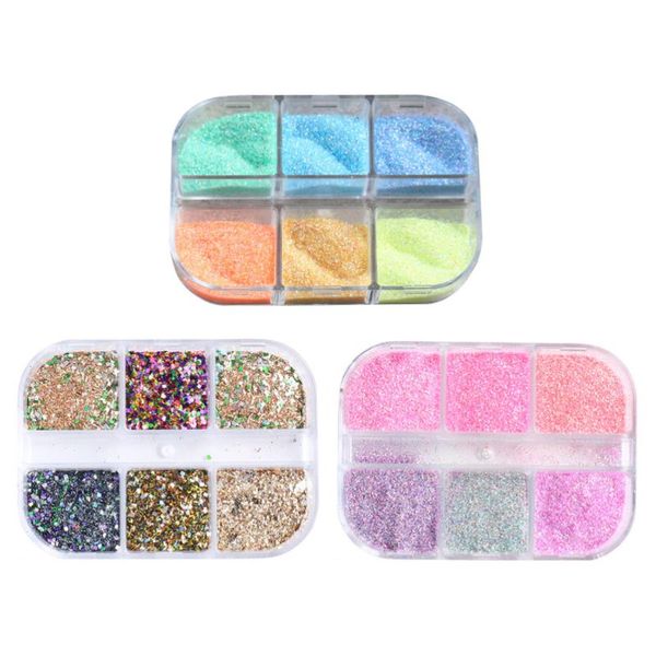 

nail glitter 3 boxes manicures irregular powder diy art shimmering, Silver;gold