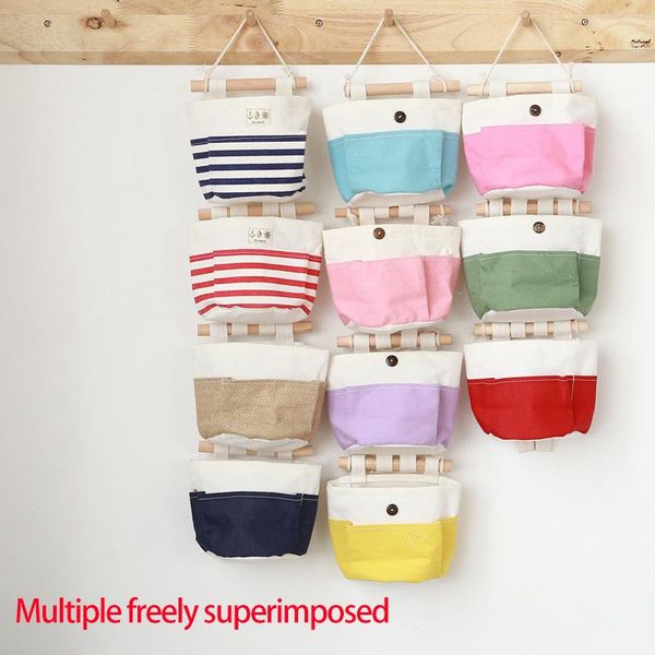 

storage boxes & bins cotton and linen wall hanging bag behind the door of dormitory waterproof mobile phone pocket home supplie