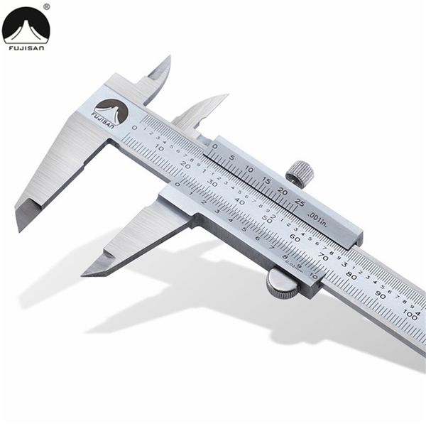 VERNIER CALIPER 0-150 / 200 / 300mm 1/1000in micrômetro polegada / metal métrico de aço inoxidável manômetro de deslizamento instrumento de medição 210922